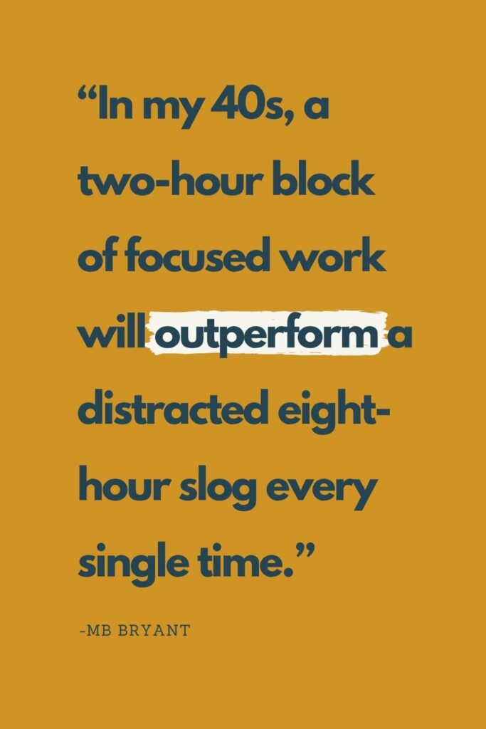 block time to run a business in your 40s